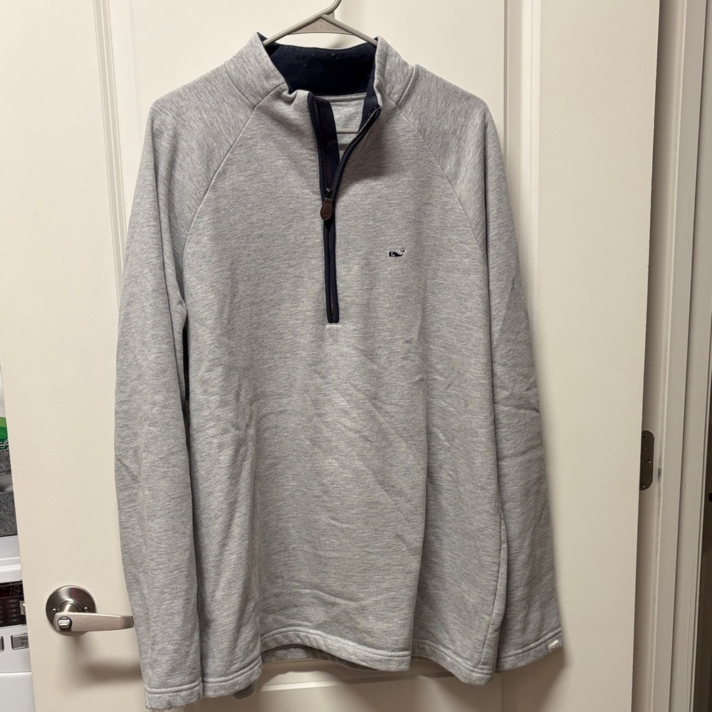 Men's Gray Half-Zip Sweater
